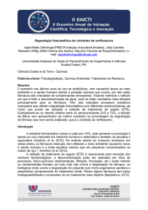 Degradação fotocatalítica do cloridrato de norfloxacino Ingrid Mello