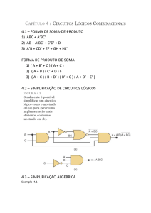 4.1 – FORMA DE SOMA-DE-PRODUTO 1) ABC + A`BC` 2) AB + A