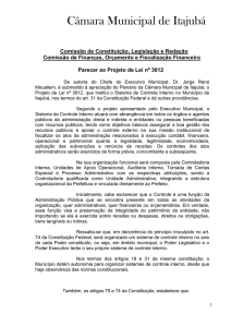 Câmara Municipal de Itajubá Comissão de Constituição, Legislação