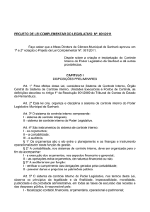 projeto de lei do legislativo nº - Câmara de Vereadores de Sanharó