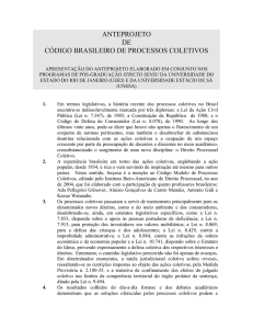anteprojeto de código brasileiro de processos coletivos