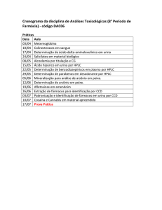 Cronograma Disciplina de Análises Toxicológicas (8º - Unifal-MG