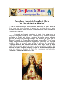 Devoção ao Imaculado Coração de Maria "Os Cinco Primeiros