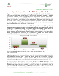 Exportação do agronegócio é recorde em 2013 e - Cepea