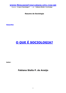Resumo de sociologia