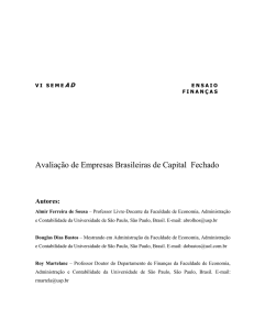 Avaliação de Empresas brasileiras de Capital Fechado