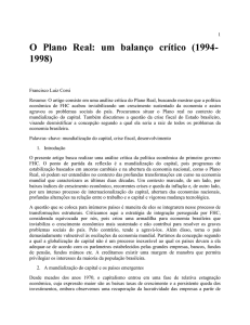 O Plano Real: Um Balanço Crítico (1994-1998)