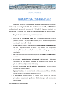 Ideologias Nacional-socialismo O nazismo, conhecido oficialmente