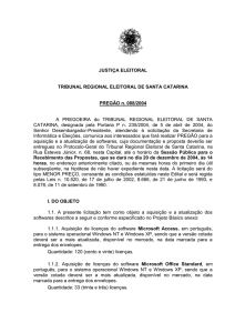 iii. da proposta - Tribunal Regional Eleitoral de Santa Catarina