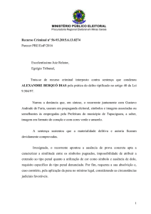 Recurso Criminal nº 56-93.2015.6.13.0274 - TRE-MG