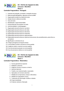 DIJ - Distrito de Irrigação do Jaiba Concurso: 001/2013 Nível: II