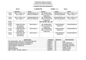 HORÁRIO 3º Sem. Licenciatura 2014-1