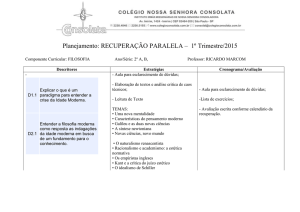 Planejamento: RECUPERAÇÃO PARALELA – 1º Trimestre/2015