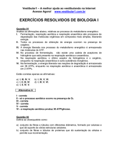 Exercícios Resolvidos de Biologia I