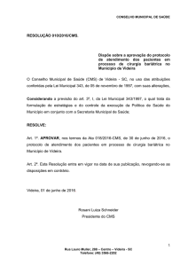 resolução 010/2016/cms. - Diário Oficial dos Municípios de Santa