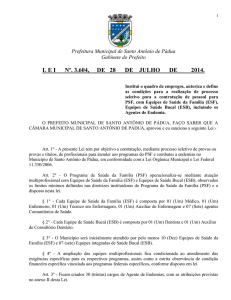 LE I Nº - Prefeitura Municipal de Santo Antônio de Pádua