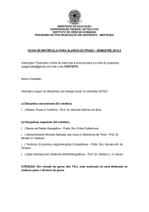 Formulário de Matrícula - Universidade Federal de Pelotas
