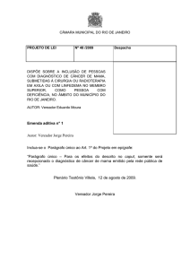 Emenda nº 1 - Câmara Municipal do Rio de Janeiro