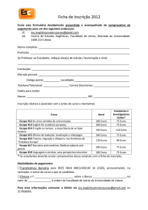 Ficha de Inscrição 2012 Envie este formulário devidamente