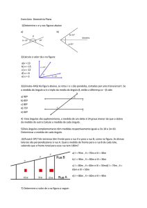 Exercícios Geometria Plana x+25° 5x