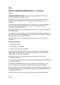 AED INÍCIO DO SEGUNDO BIMESTRE/2011 – 2º semestre.