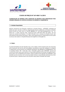COLETA DE PREÇOS Nº IAP-HEUE 116/2015 CONTRATAÇÃO DE