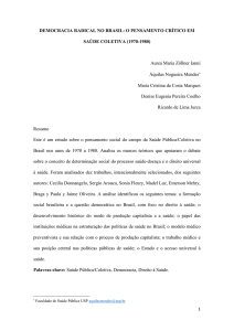 Democracia Radical no Brasil: o Pensamento Crítico em Saúde