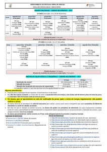 Calendário e breves informações - exames nacionais