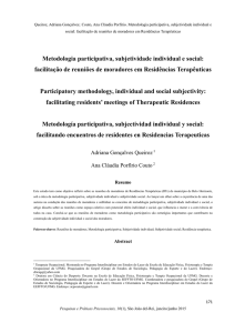 Metodologia participativa, subjetividade individual e social