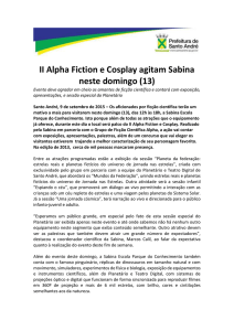 II Alpha Fiction e Cosplay agitam Sabina neste domingo