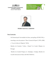 Nota biográfica de Pedro Cardoso, Museu Nacional do Desporto