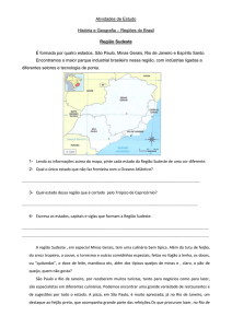 Atividades de Estudo História e Geografia – Regiões do Brasil