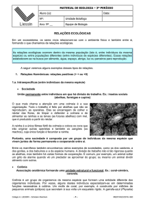 MATERIAL DE BIOLOGIA – 3º PERÍODO Aluno (a): Data: Nº
