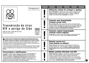 Transmissão do vírus HIV e perigo de Sida