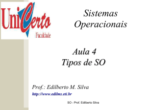 Sistemas Operacionais - Prof. Edilberto Silva