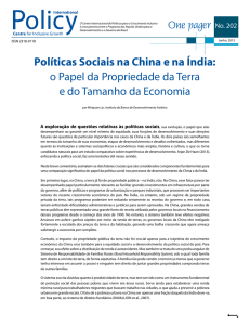 Políticas Sociais na China e na Índia: o Papel da