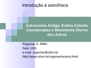 Astronomia Antiga, Esfera Celeste, Coordenadas e