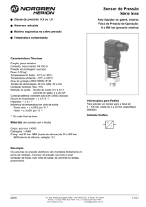 Sensor de Pressão Série Inox - bagarel instrumentos de medição