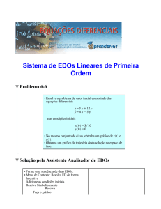 Sistema de EDOs Lineares de Primeira Ordem