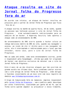 Ataque resulta em site do Jornal folha do Progresso fora do ar