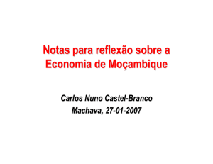 Notas para reflexão sobre a Economia de Moçambique