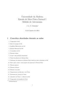 Universidade da Madeira Estudo do Meio F´ısico