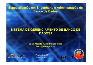 Especialização em Engenharia e Administração de Banco
