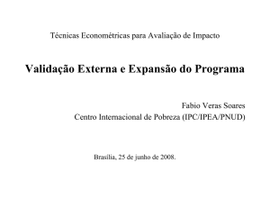 Validação Externa e Expansão do Programa