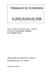 trabalho de economia a crise russa de 1998