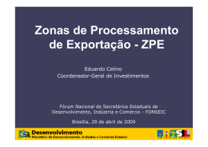 Zonas de Processamento de Exportação - ZPE