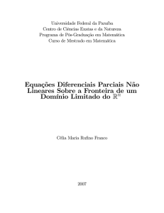Equações Diferenciais Parciais Não Lineares Sobre a - Dm-UFPB