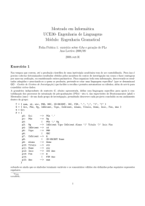 Mestrado em Informática UCE30- Engenharia de Linguagens