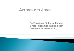 Arrays em Java - Professora Juliana Pinheiro Campos