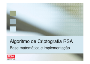 Algoritmo de Criptografia RSA